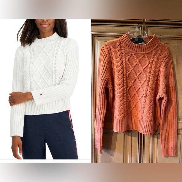 Tommy Hilfiger Sweaters - ⚡️NWT Tommy Hilfiger Cable Knit Mock Neck Sweater